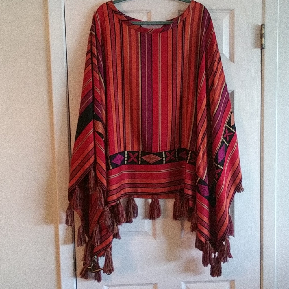 Roja Stunning Beautiful Multi Color Poncho 2(L-XL)